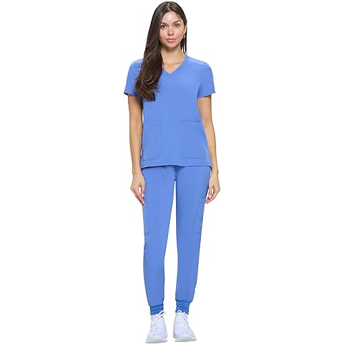 Natural Uniforms Womens Essential Cool Stretch Jogger Scrub Set with Regular and Petite Sizes