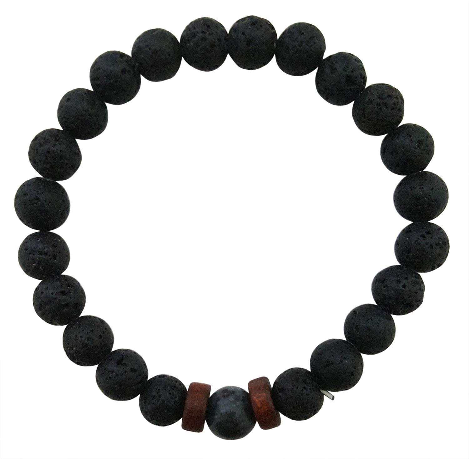 Mehrunnisa Black Lava & Moonstone Bracelet – Unisex (JWL2785)
