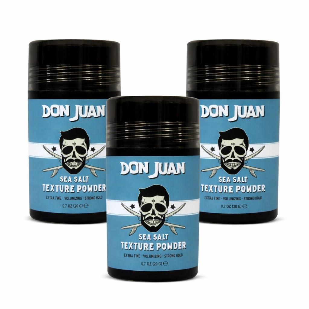 Don Juan Sea Salt Texture Powder | Extra Fine | Strong Hold | Matte Finish | Volume and Texture | Pack of 3