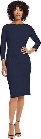 Maggy London Womens Scuba Crepe Pleat Tuck Waist DressDress
