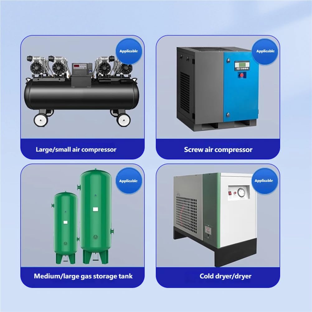 Zero Air Loss Automatic Drain Valve,Automatic Zero Air Loss Condensate Drain (1/2"),1.6Mpa Automatic Drainer with Pre-Filter,Valve for Compressor Air Tank, No Electricity Required (Blue)