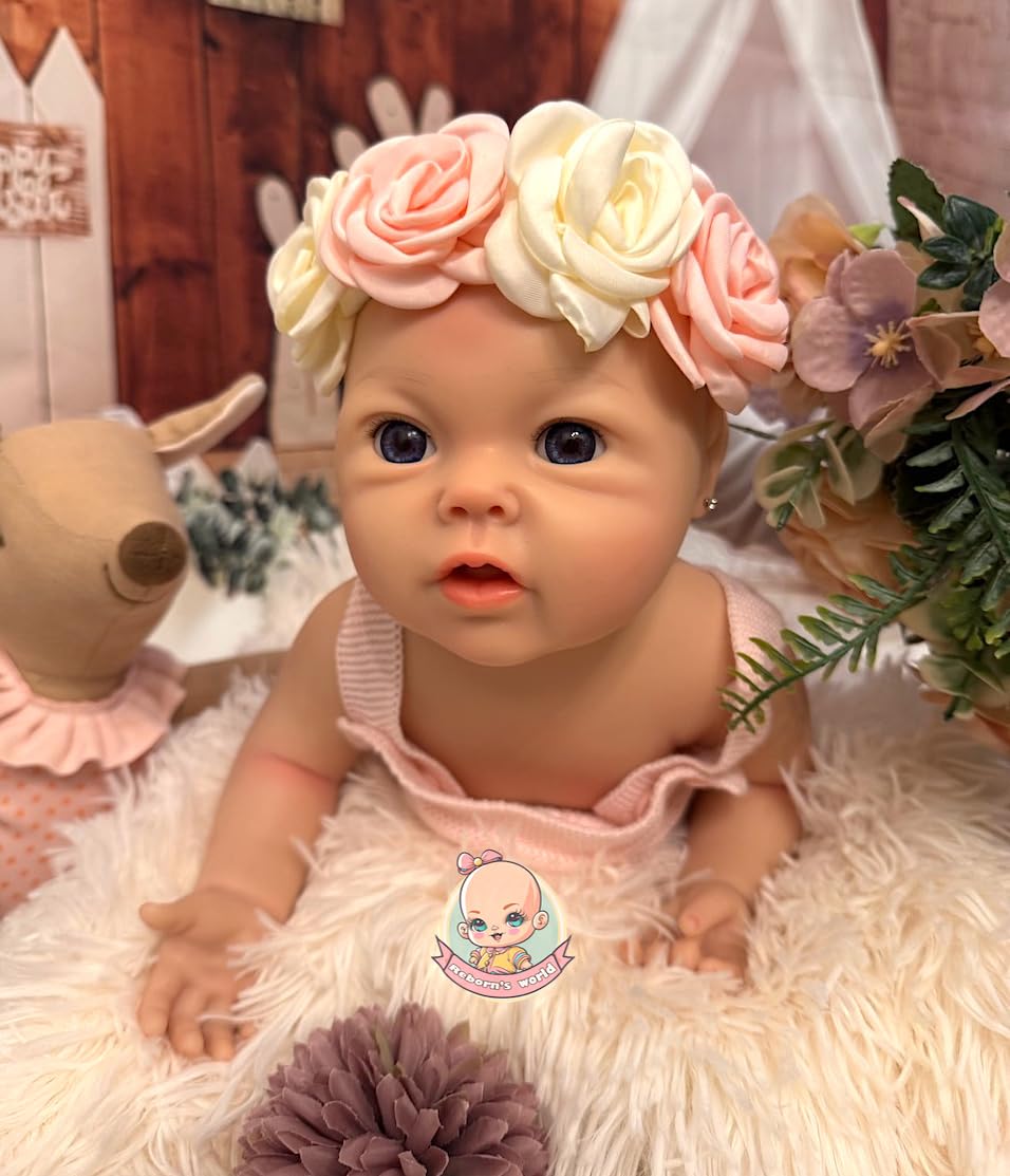 Muñeca Bebe Reborn Silicona Platino Blanda Cuerpo Completo Leslie Niña - 47cm / 2,8kg (Pack Premium)