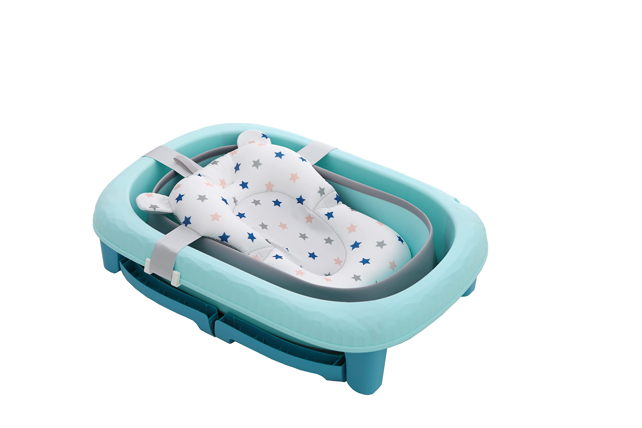 K IKIDO Bañera grande plegable para bebés de 0 a 72 meses Capazo ergonómico (324-azul)