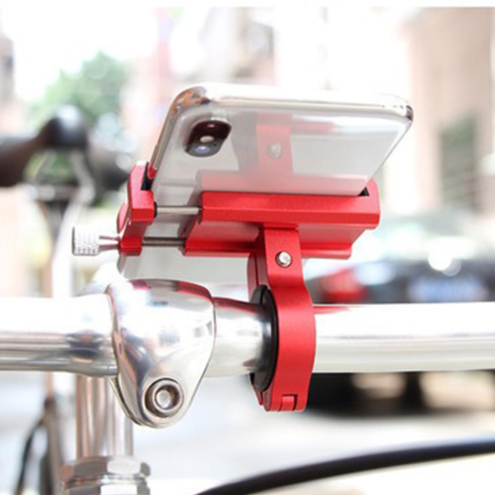 mioosho Bicycles Handlebars Phone Mount Clip Aluminum Alloys Handlebars Phone Clamps Nonslip for Mountain, Scooter, Dirt Bikes