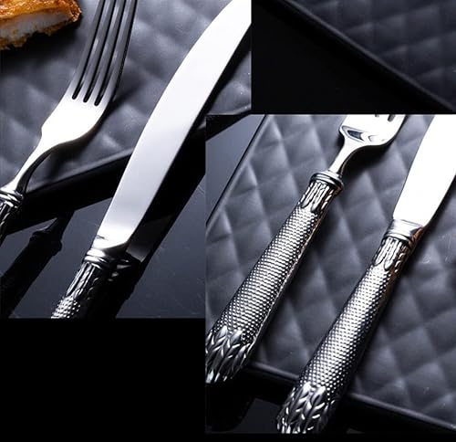 Miniatura 2 de TWEE Juego de cubiertos para 12 cubiertos modernos de 48 piezas de acero inoxidable 1810 de alta calidad, incluye cuchillos, tenedores y cucharas,
