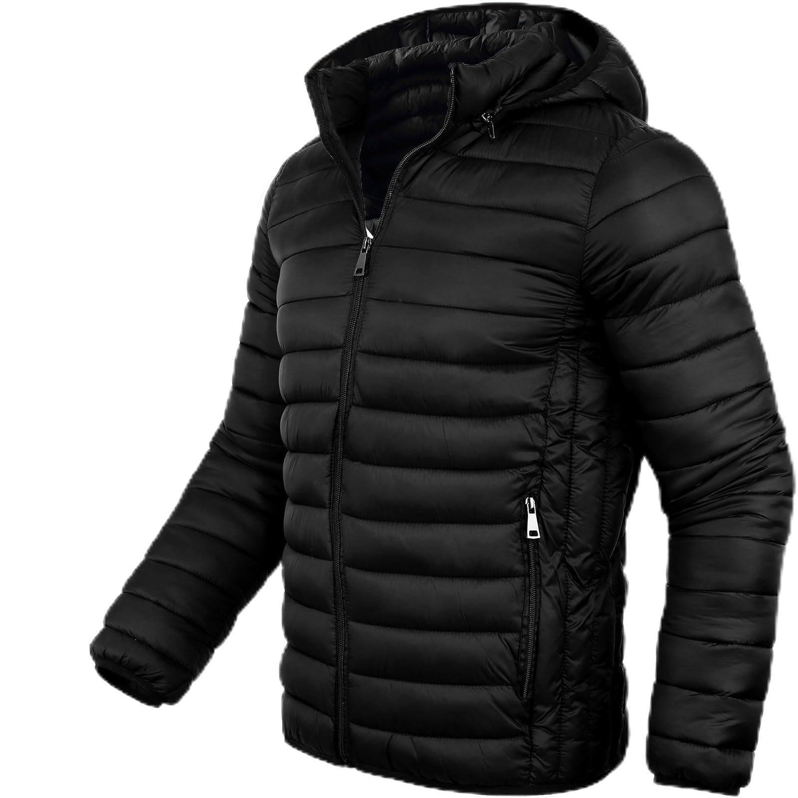 Men's Lightweight Puffer Jacket Down Packable Jacket Winter Coat with Hood