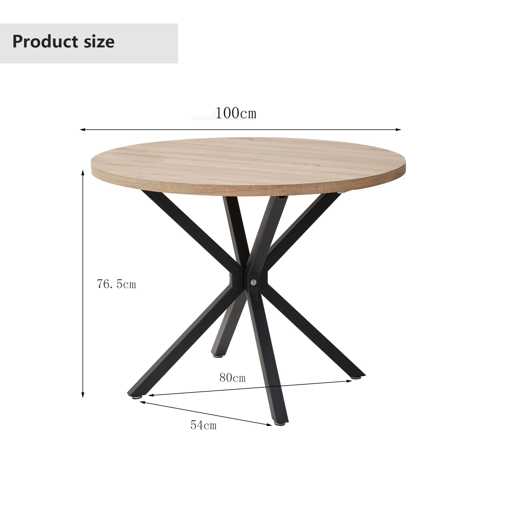 GrandCA HOME Tavolo da Pranzo Rotondo con Piano Moderno Effetto Marmo, Tavolo da Pranzo da Cucina con Quattro Gambe in Metallo, per Sala da Pranzo, Marrone Chiaro