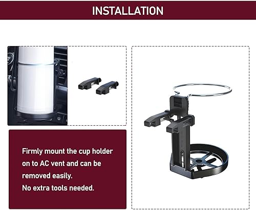 Miniatura 5 de ZKFAR 1 soporte para tazas de automóvil, 4.6 x 3.5 x 3.1 pulgadas, soporte de botella plegable ajustable con resortes, soporte universal