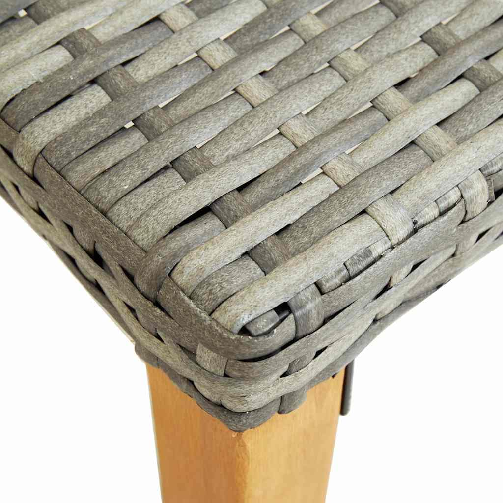Ławka ogrodowa 80 cm polirattanowa szara