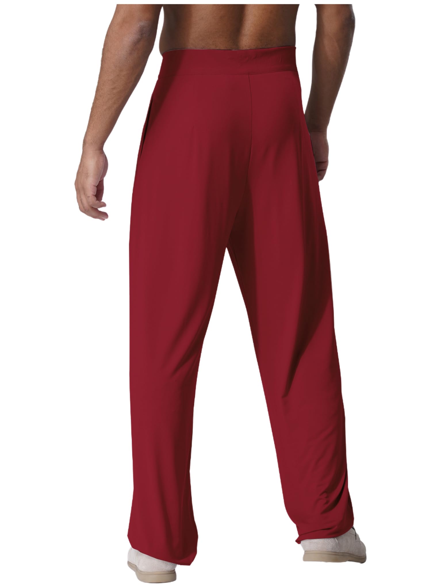 TTAO Pantalones de baile latino para hombre, con cinturón ajustable para competición, baile de salón