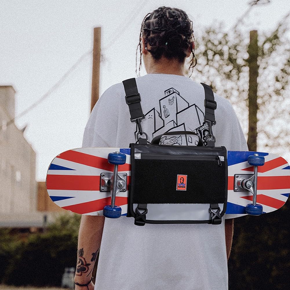 SPORTARC Skateboard Tasche, Skateboard Rucksack Longboard Handtasche, Longboard Surfboard Aufbewahrung Rucksack für Surfbrett, Fischbrett