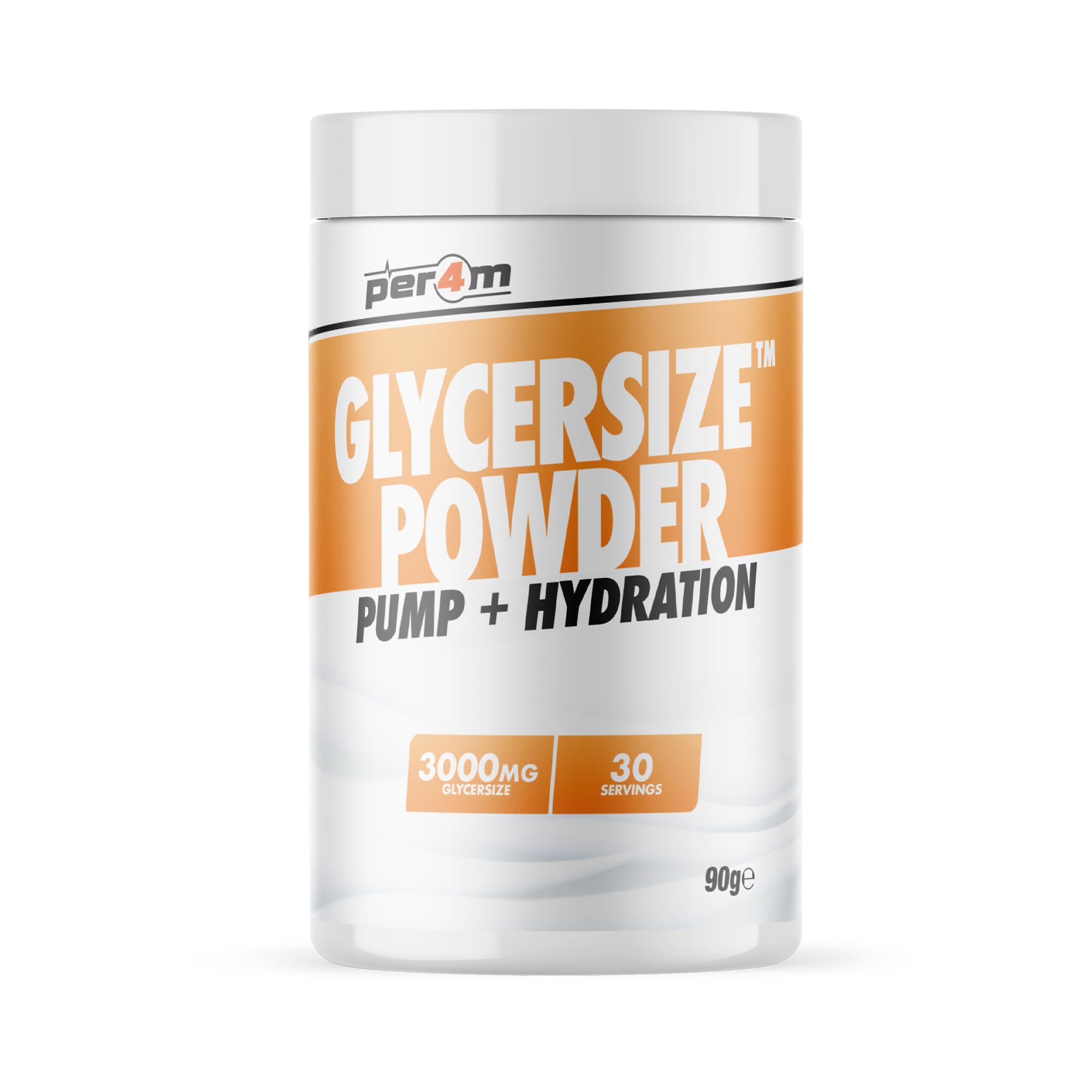 Per4m Glycersize Powder | 3000mg Pure Glycerol Powder for Pump, Hydration & Muscle Fullness | Perfect for Stacking | 30 Servings and 90g (Unflavoured)