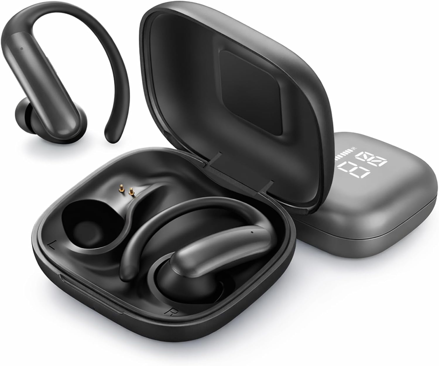 AI Translator Earbuds Real Time 139 Languages, Bluetooth Translation Earbuds with LED Display, No Subscription, Open Ear Design for Learning Travel & Business Meetings with Charging Case