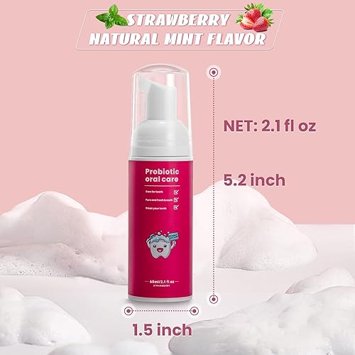 Miniatura 6 de ELOTAME - Pasta de dientes de espuma sin flúor para niños, paquete de 2 pastas de dientes naturales para limpiar y blanquear con sabor a menta y