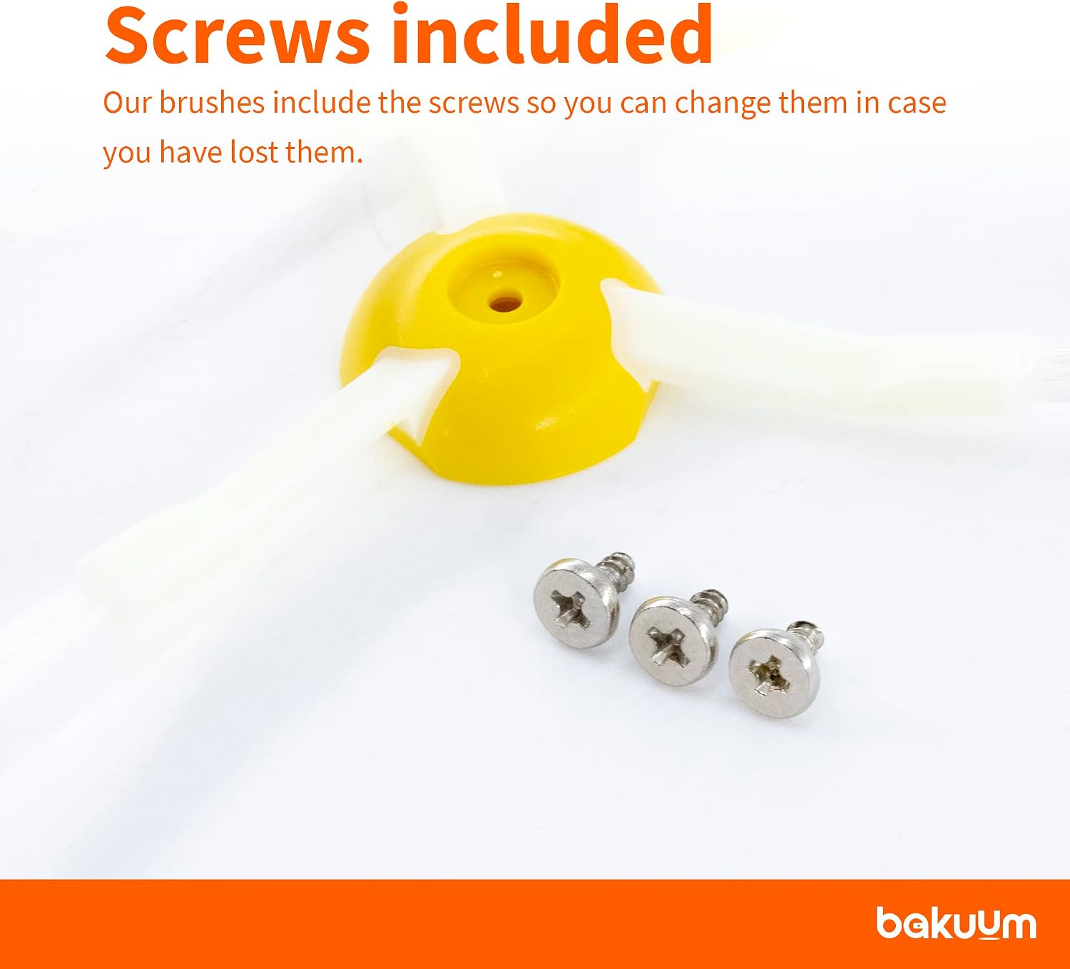 Pack of 3 Side Brushes x3 Screws for iRobot Roomba Series 500 600 700 Ultra Durable Bristle Brushes image 5