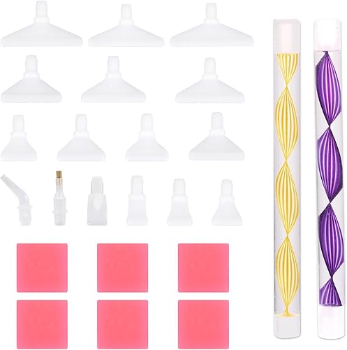 NQEUEPN 25 herramientas de pintura de diamante 5D, accesorios para pintura artística de diamante, agarre cómodo, bolígrafos ergonómicos de arte de