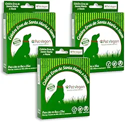 Kit 3 Coleira PetVegan Antipulgas Anticarrapatos Para Cães 8 a 15kg Vegana e Segura