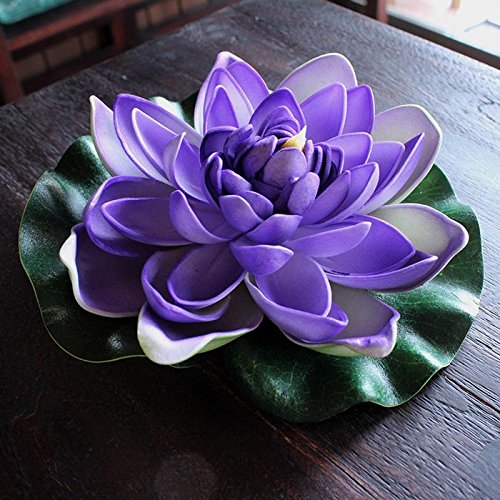 蓮の花デザイン フロアスタンド　白紫　2台セット 蓮の花デザイン フロアスタンド白紫2台セット