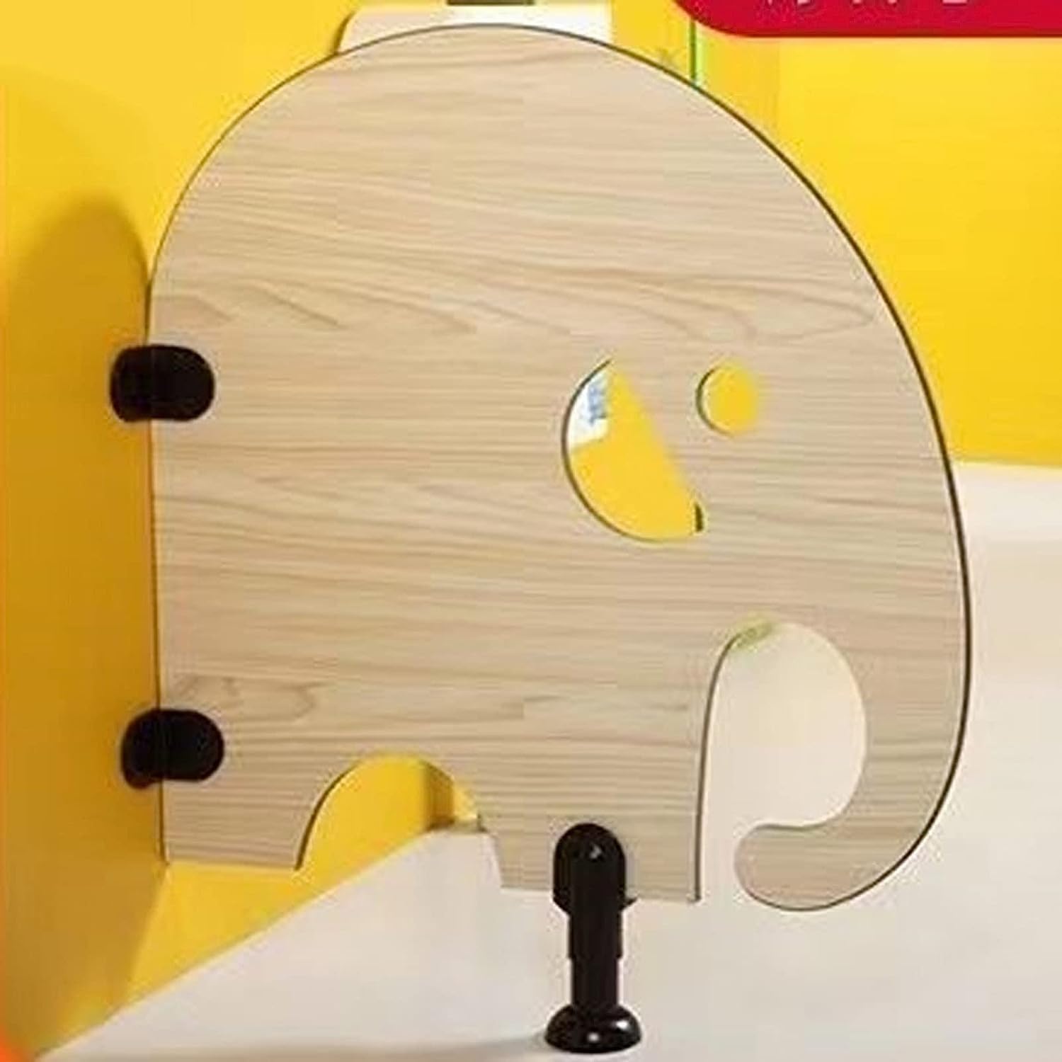 Children's Urinal Cartoon Privacy Screen Wood Sheet Divider, Kindergarten Toilet Privacy Partition Divider Screen, for Maximum Privacy and Cleanliness (Color : Wood Grain, Size : L