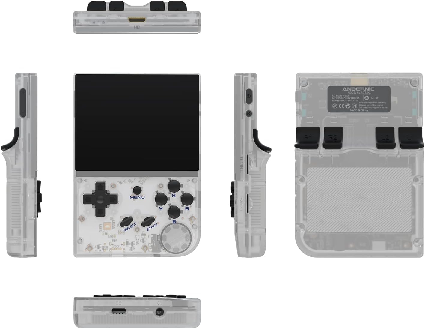 Anbernic RG35XX H Retro Handheld Game Console – 3.5" IPS, 64GB, 5528 Games, HDMI Out, Dual Joysticks