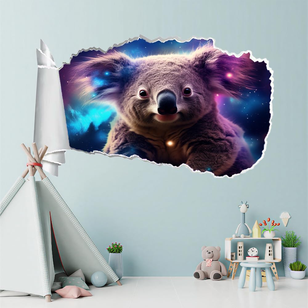 Decorazione Da Parete 3D, Animali Koala Tattoo Smashed Decalcomanie Per Poster Rimovibili, Universo Decalcomanie In Decorazioni Per La Casa Camera Decor