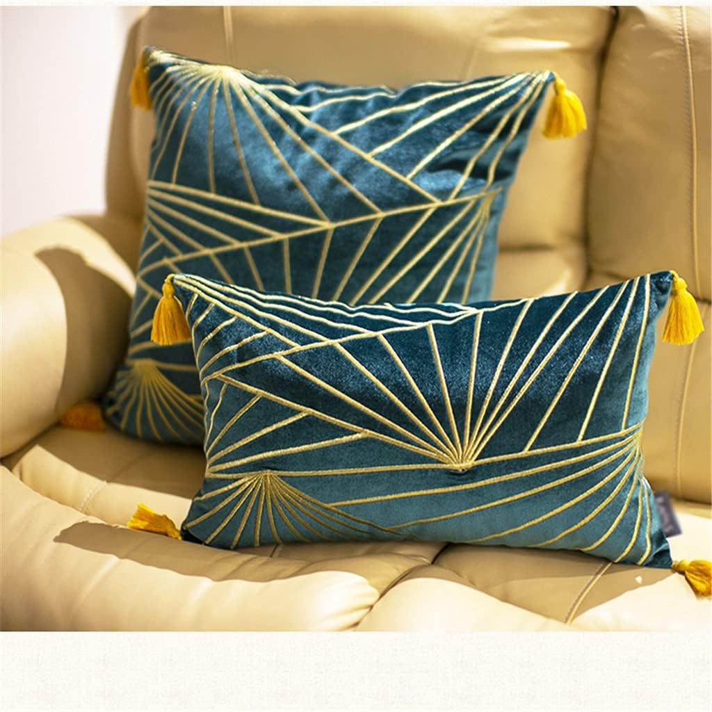 HBJWOV Sofa Throw Pillow Cushion Living Room Nordic Lumbar Velvet Embroidered Square Cover Seat(D,65cm*65cm)