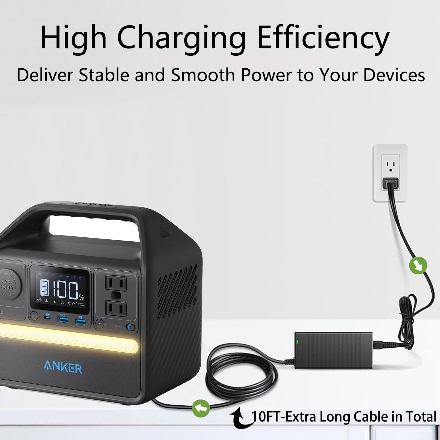 Amazon.com: 65W AC/DC Adapter Compatible with Anker 521 Portable