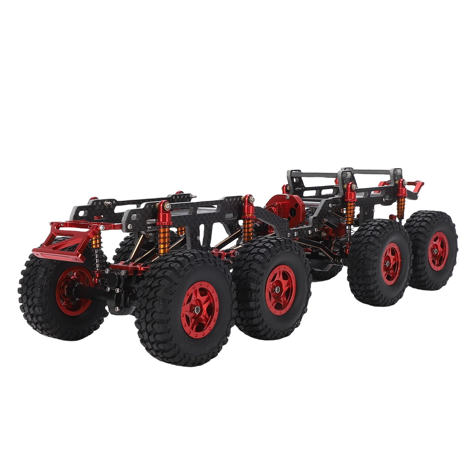 Gedourain Wymiana Ramy Podwozia RC z Włókna Węglowego o Niskiej Grawitacji środkowej do Samochodu Axial SCX24 8x8 RC do Profesjonalnej Modyfikacji (Czarny Czerwony)
