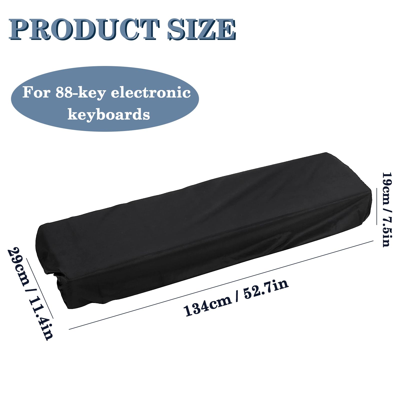Protective Keyboard Dust Cover - Electric & Electronic Piano Anti-Dust Cover, Black, piano keyboard dust cover 88 key - Image 2