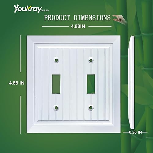 Miniatura 27 de Placas de pared clásicas de panel blanco puro, cubiertas de interruptor de luz, cubiertas de enchufes eléctricos, placas de interruptor de varias