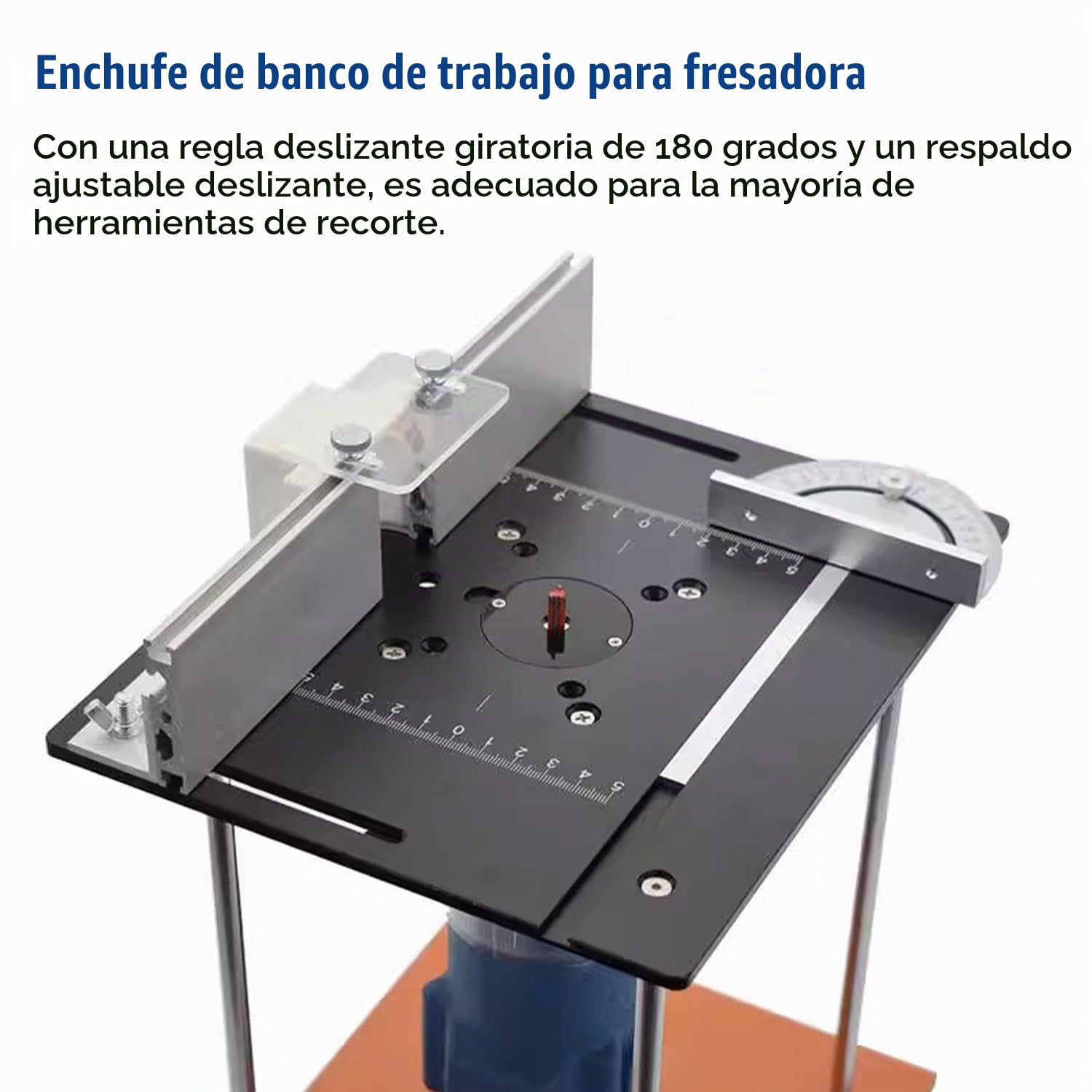 Juego de 3 Placa de Inserción de Mesa de Fresadora de Enrutador de Aluminio, Mesa para Fresadora, Herramienta Auxiliar de Grabado con Inglete, con Medidor de Inglete para Bancos de Carpintería (Negro)