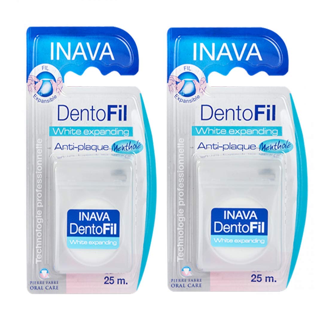 Inava fil dentaire Dentofil White Expanding Mentholé 25 mètres lot de 2
