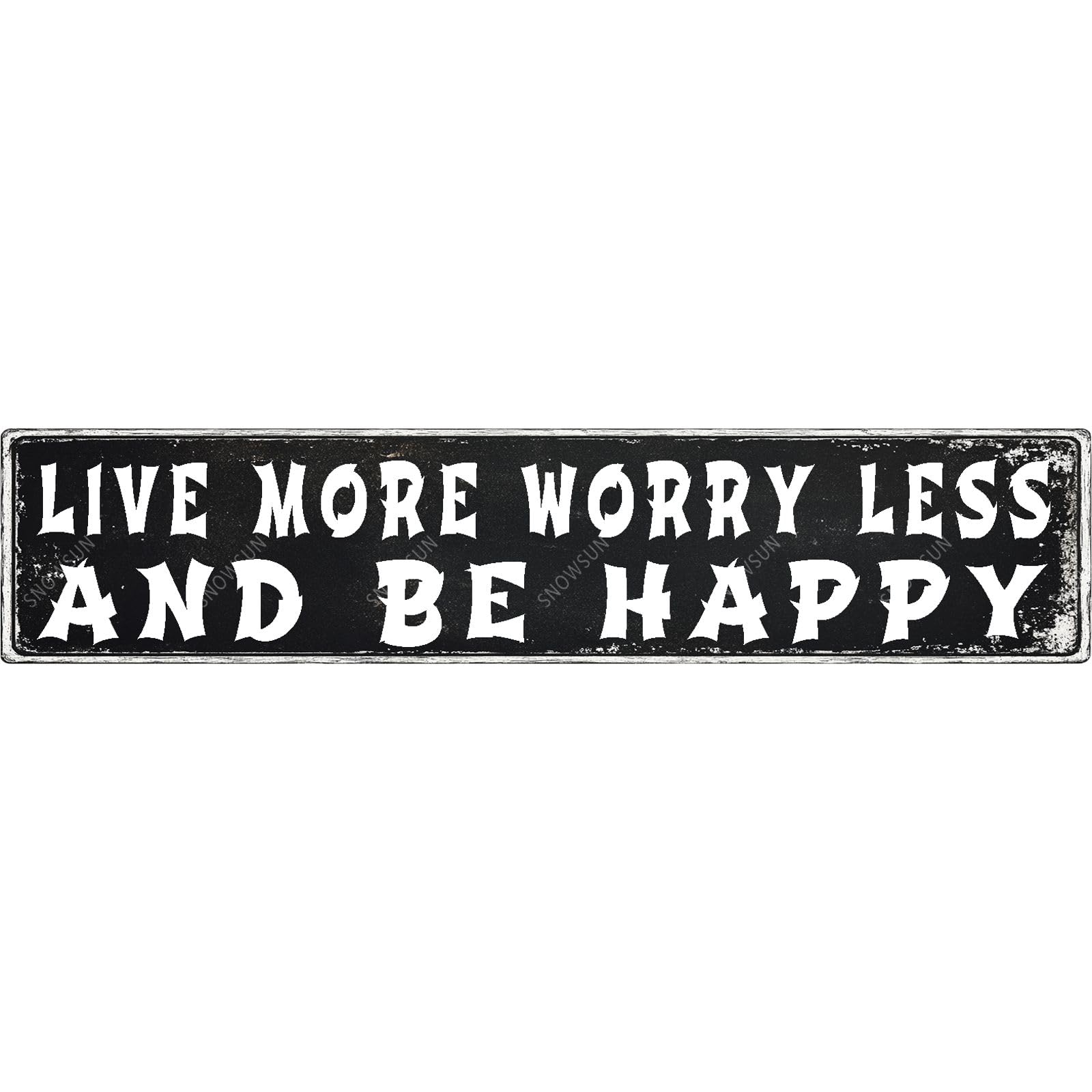 Live More Worry Less And Be Happy Tin Sign Funny Vintage Street Sign Wall Decor for Home Farmhouse Bar Cafe Fence Yard Decor 4x16 Inch