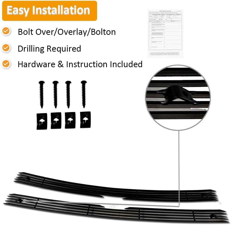 Front Grill Fits 94-97 Chevy S-10 S10 Pickup Main Upper Polished Billet Grille Insert Combo