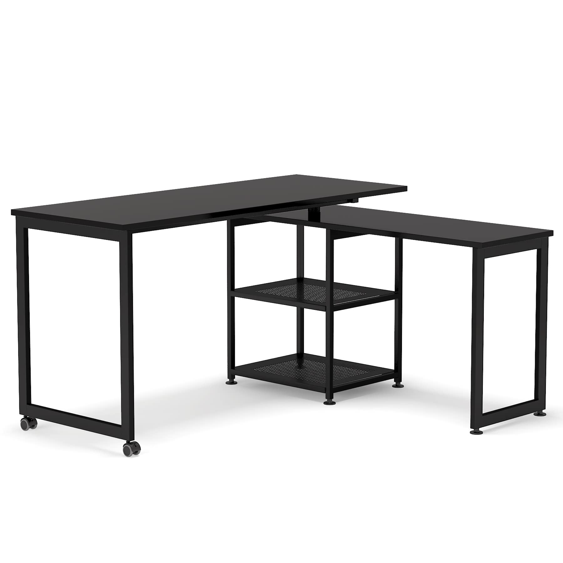 Buy Tribesigns Reversible LShaped Desk with Storage Shelves, 360° Free
