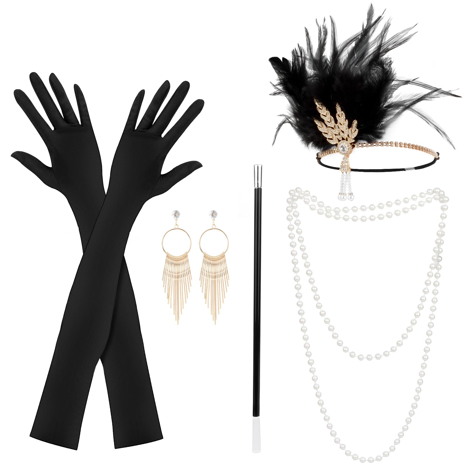 Abiti Carnevale Charleston Accessori Anni '20 ONEPEACE - Abiti Flapper E  Glamour Old Hollywood Per Donne Stile Great Gatsby, image size:1600x1600