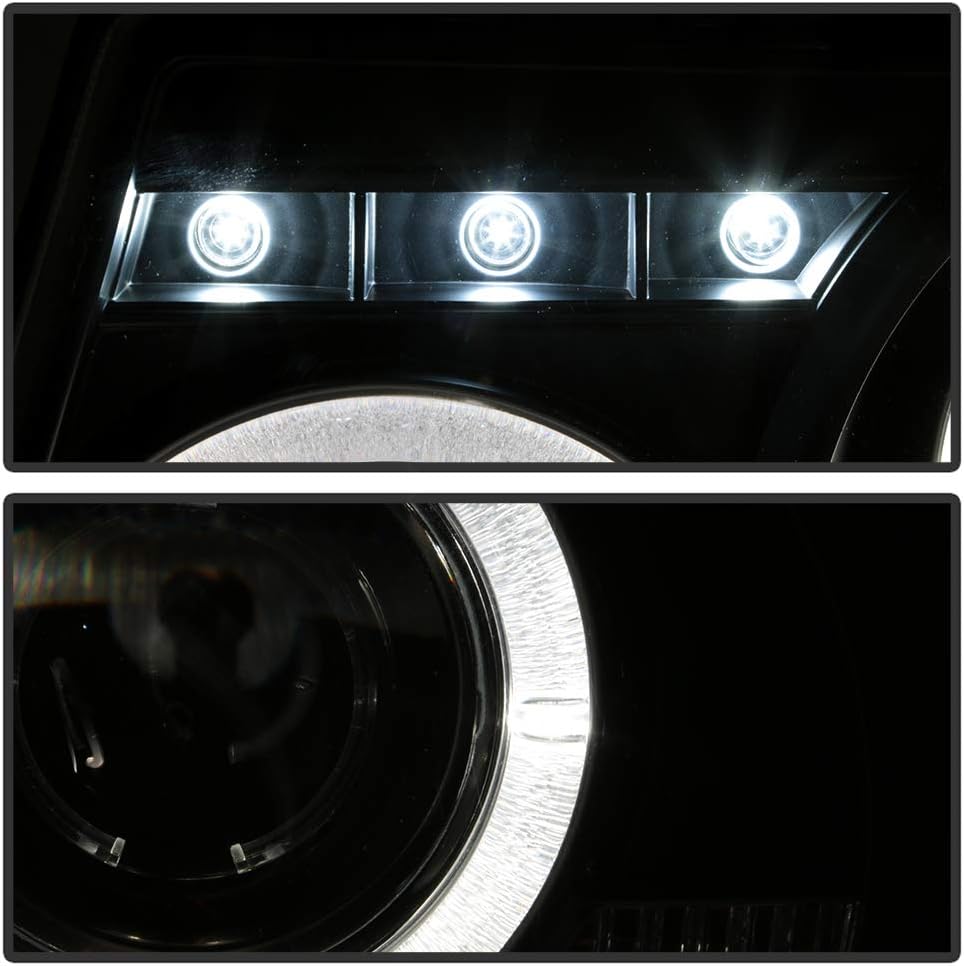 ACANII - For 2001-2011 Ford Ranger LED Halo Black Housing Projector Headlights w/Corner Headlamps, Driver & Passenger