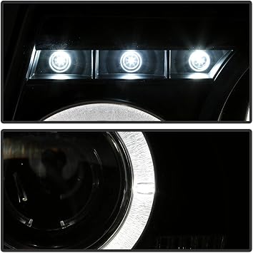 ACANII - For 2001-2011 Ford Ranger LED Halo Black Housing Projector Headlights w/Corner Headlamps, Driver & Passenger