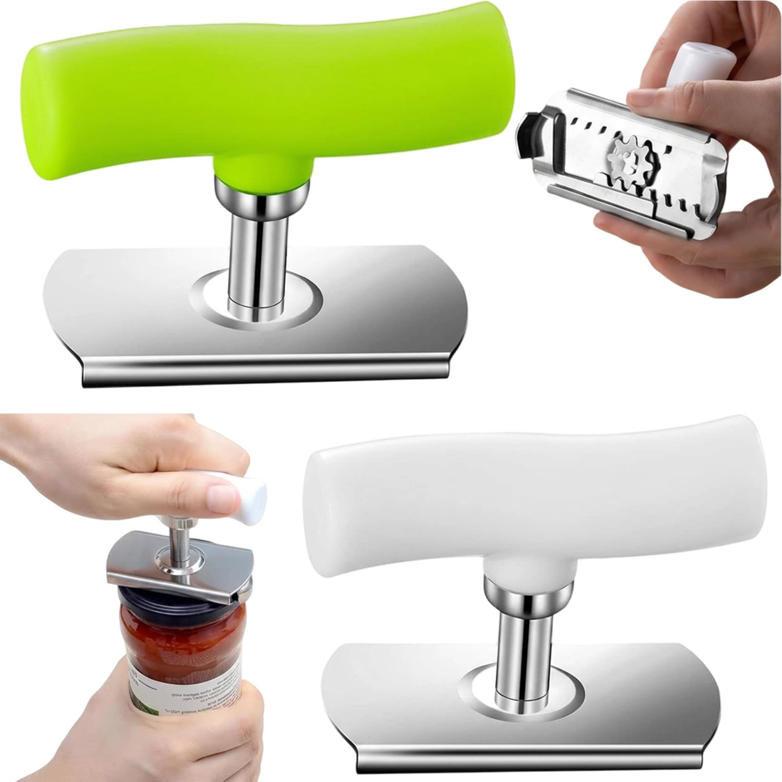 Jar Opener Stainless Steel, Adjustable Stainless Steel Jar Opener, Effortless Lid Gripping Tool for Weak Hands,Kitchen and Outdoor Use