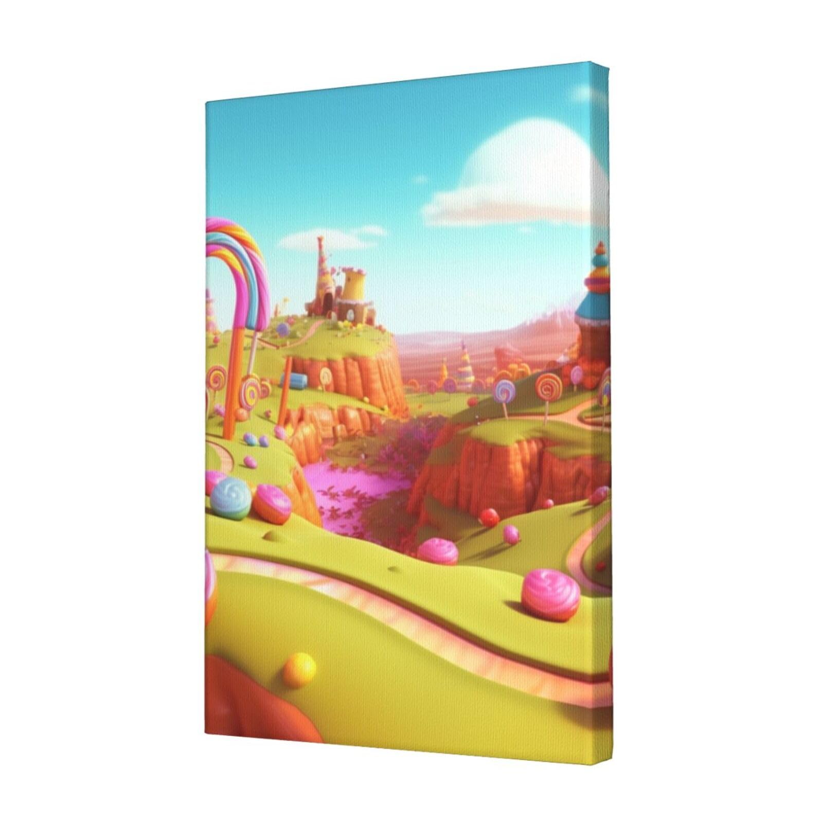 KLOPH candyland Canvas Wall Art for Living Room 12"x18" Modern Artwork Painting for Bathroom Hanging Canvas Prints Aesthetic Wallart for Bedroom Kitchen Office Wall Decor