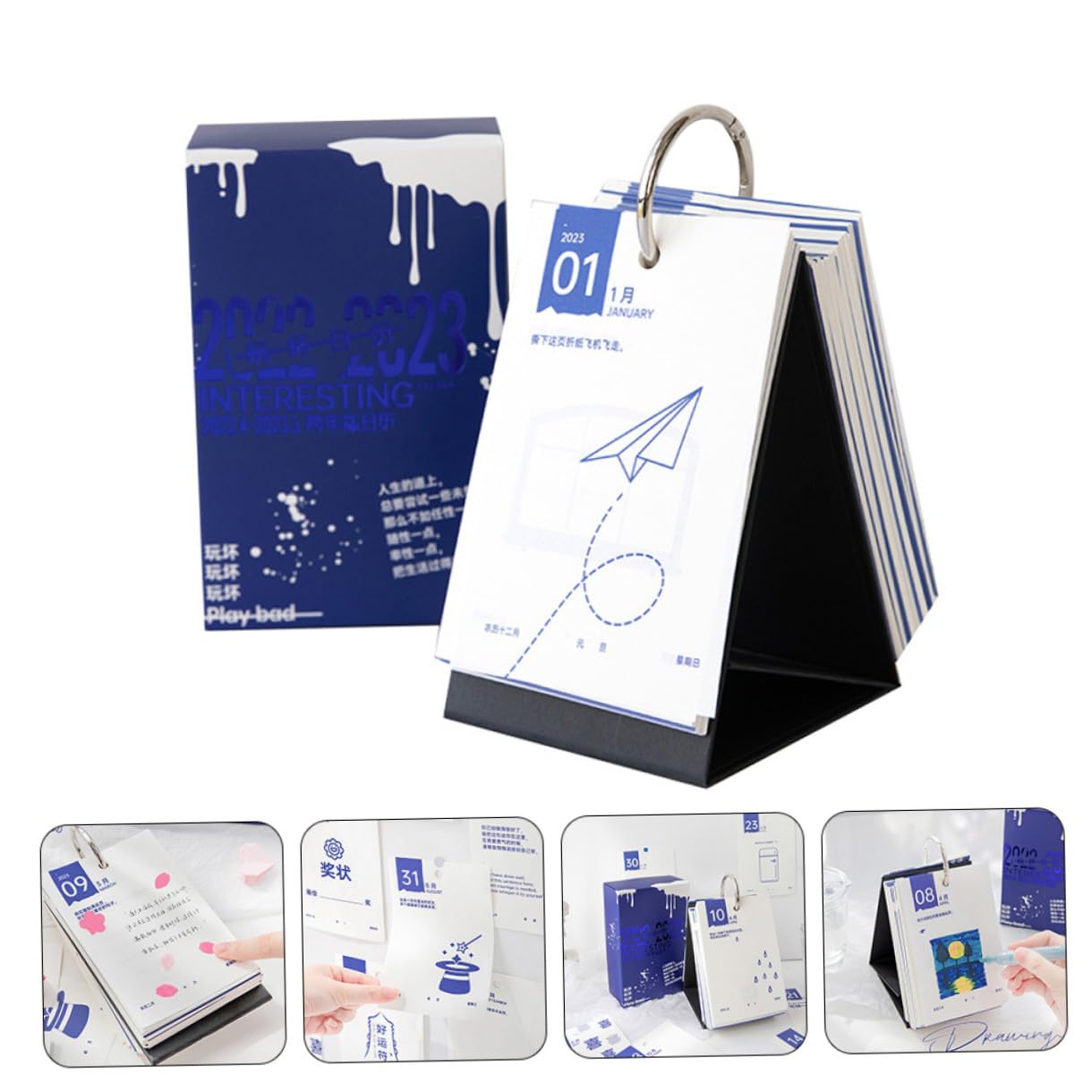 TEHAUX 3stücke Kreativer Tischkalender Mit Countdown Dekorativer Abreißkalender Für Schreibtisch Stilvolle Raumdekoration Handgemacht Hochwertigem