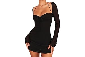 Sexy Black Mesh Mini Dress for Women
