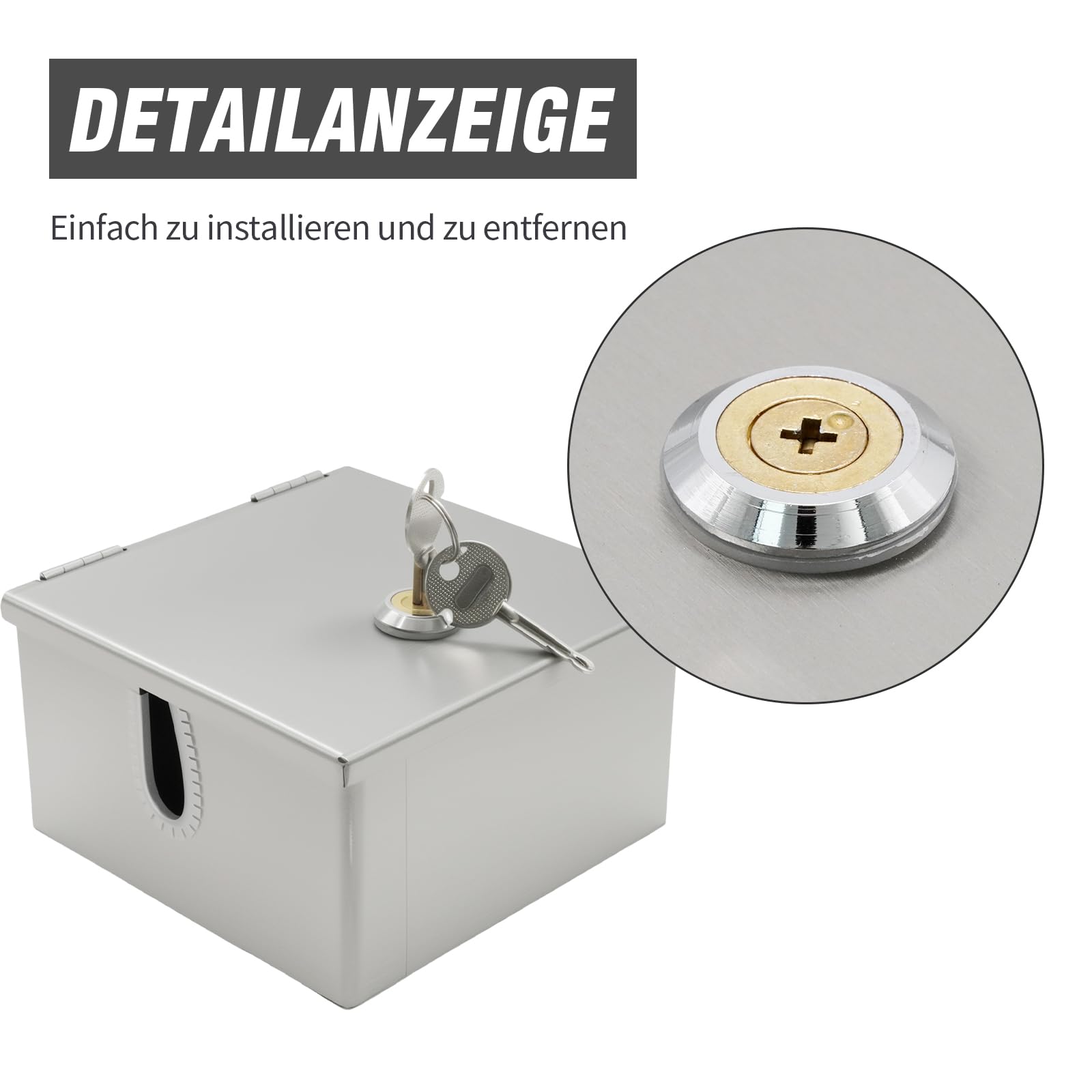 120 mm × 120 mm × 65 mm resistente al agua armario con caja de acero inoxidable, adecuado para la protección de enchufes exteriores y una fuente de alimentación segura (120 mm x 120 mm x 65