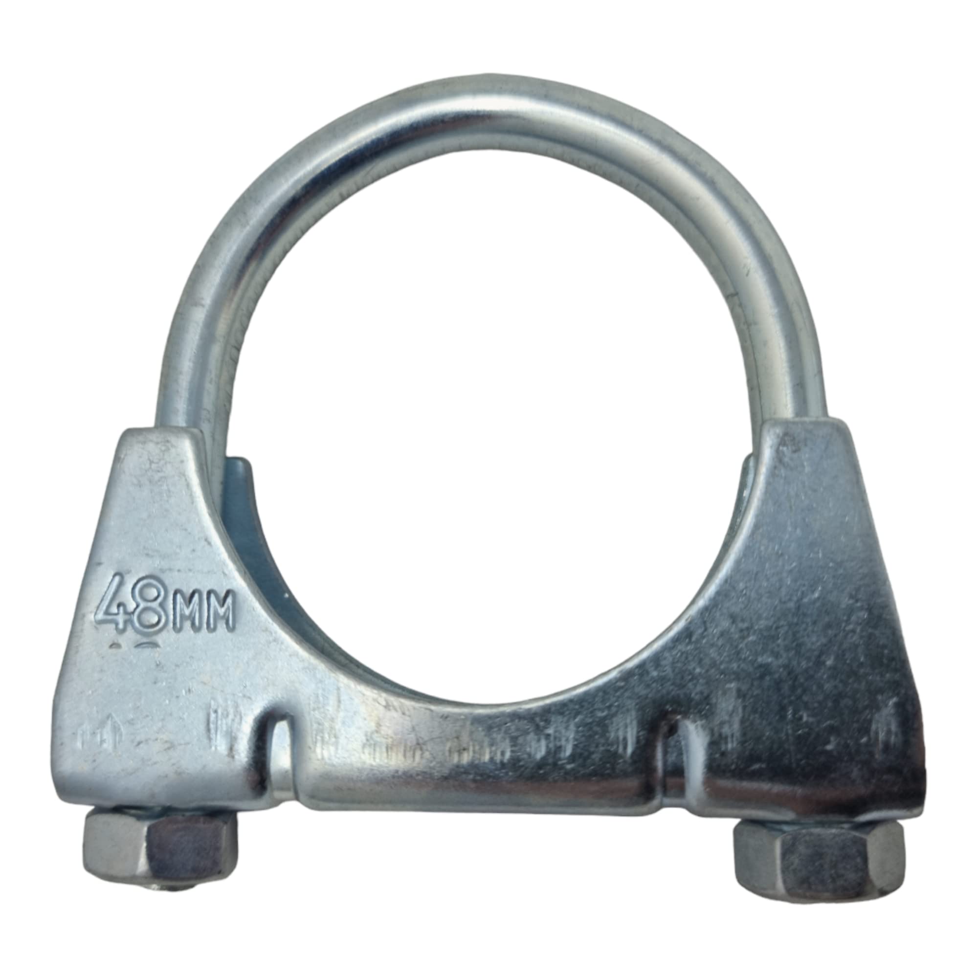 48mm Universal U Bolt Exhaust Clamps - Heavy Duty Clamp & Nuts (Pack of 2)