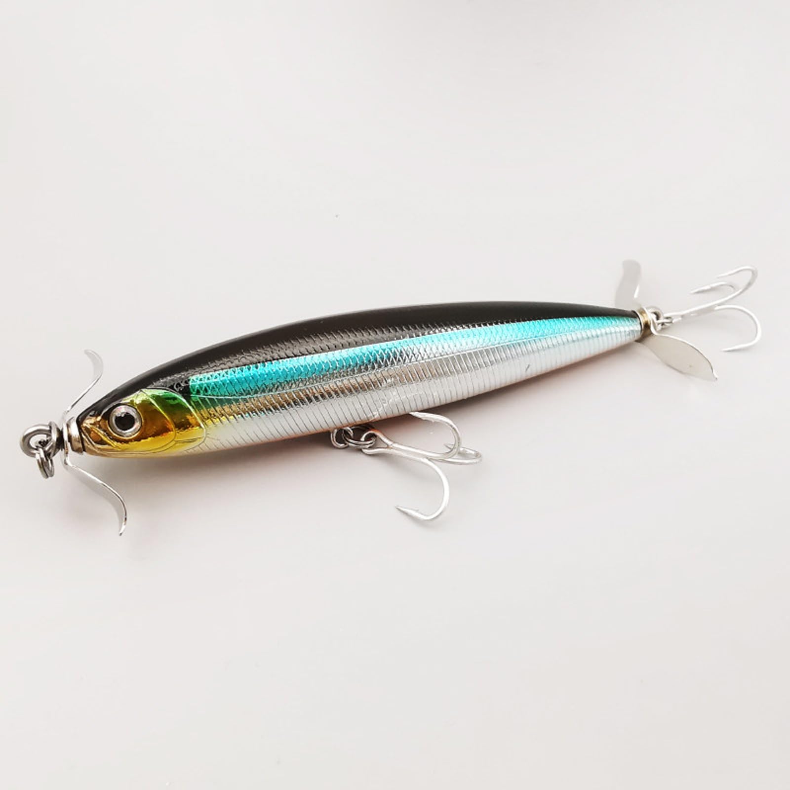 Leurres de pêche à hélice jumelée, conception flottante lente pour Whitebait, Blackfish et Bas, idéal pour les engins de pêche côtière, 9 pièces