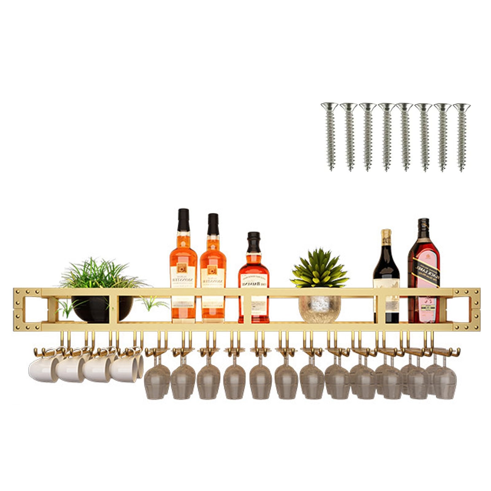 Support mural pour cuisine et salon afin d'organiser vos verres et bouteilles
