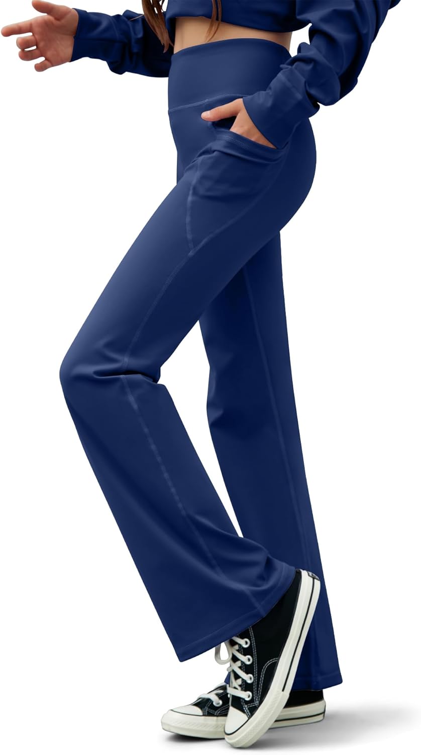 Girl’s Flare Leggings with Pockets High Waisted Yoga Bootcut Pants Kids Stretchy Dance Pants Activewear for Teens Girl’s Flare Leggings with Pockets High Waisted Yoga Bootcut Pants Kids Stretchy Dance Pants Activewear for Teens