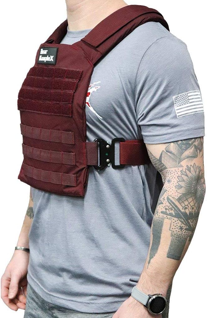 Bear KompleX Weight Vest - Easily Adjustable, Gym Training Jacket with Heat Treated Steel Alloy Buckles for Strength & Crossfit Training, Plates Sold Seperately : Sports & Outdoors