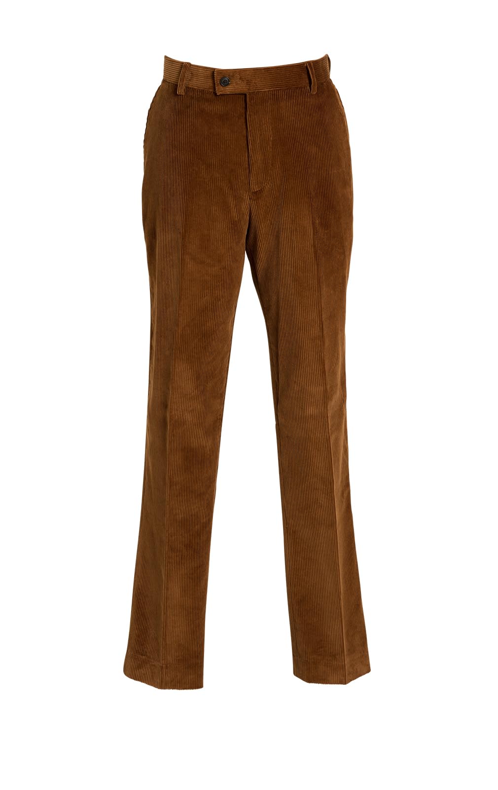 Dobell Men's Brown Mid Corduroy Trousers Regular Fit 100% Cotton-36R