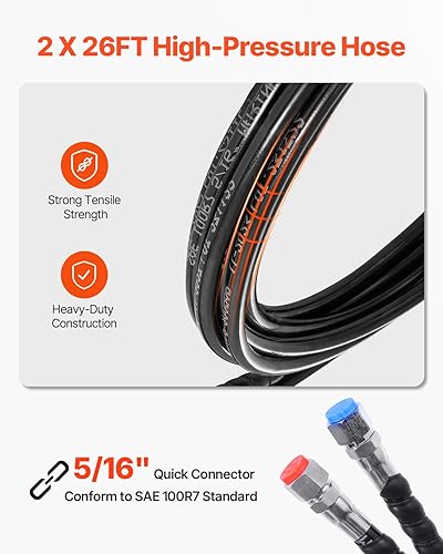 Miniatura 31 de VEVOR Hydraulic Steering Kit 300HP, Hydraulic Boat Steering Kit Helm Pump